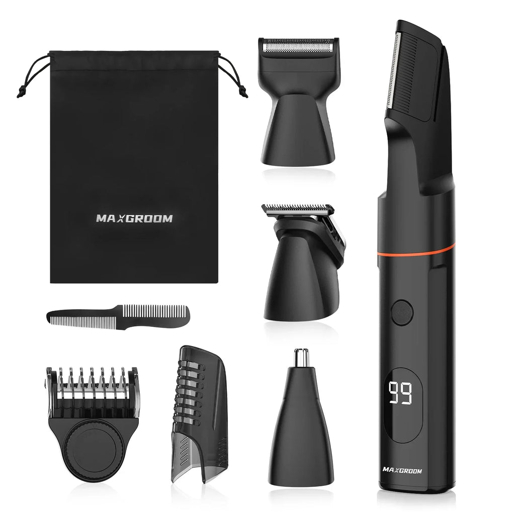 4 in 1 Body Hair Trimmer Kit for Men Waterproof Electric Shaver Black