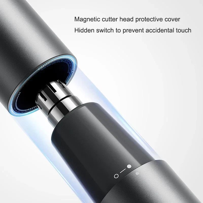 Rechargeable Electric Nose Hair Trimmer Portable Painless Clipper Black